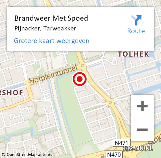 Locatie op kaart van de 112 melding: Brandweer Met Spoed Naar Pijnacker, Tarweakker op 19 januari 2022 21:22