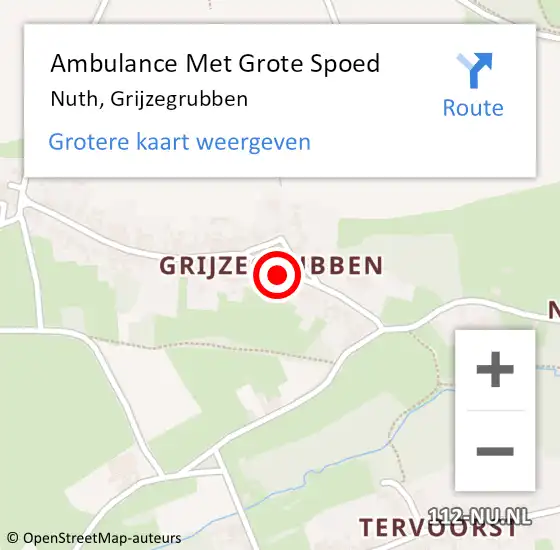 Locatie op kaart van de 112 melding: Ambulance Met Grote Spoed Naar Nuth, Grijzegrubben op 5 juli 2014 19:04