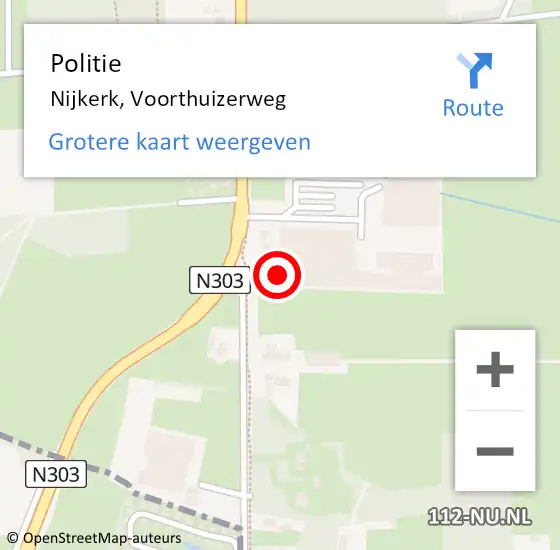 Locatie op kaart van de 112 melding: Politie Nijkerk, Voorthuizerweg op 19 januari 2022 22:16