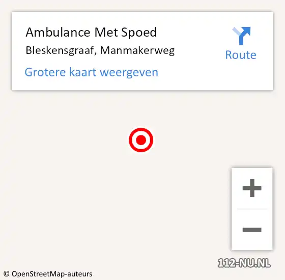 Locatie op kaart van de 112 melding: Ambulance Met Spoed Naar Bleskensgraaf, Manmakerweg op 19 januari 2022 22:30