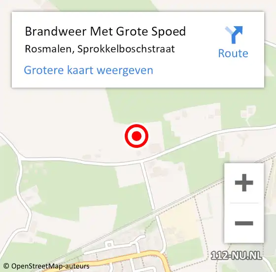 Locatie op kaart van de 112 melding: Brandweer Met Grote Spoed Naar Rosmalen, Sprokkelboschstraat op 19 januari 2022 23:11
