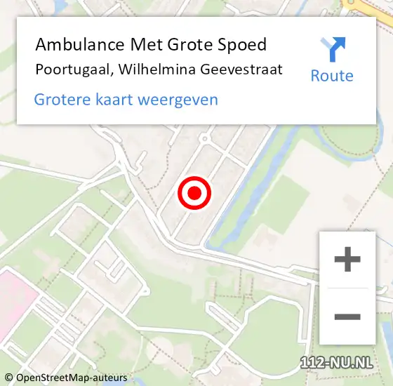 Locatie op kaart van de 112 melding: Ambulance Met Grote Spoed Naar Poortugaal, Wilhelmina Geevestraat op 19 januari 2022 23:24