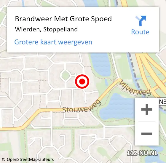 Locatie op kaart van de 112 melding: Brandweer Met Grote Spoed Naar Wierden, Stoppelland op 19 januari 2022 23:40