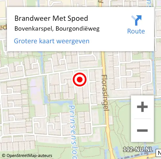 Locatie op kaart van de 112 melding: Brandweer Met Spoed Naar Bovenkarspel, Bourgondiëweg op 20 januari 2022 00:31