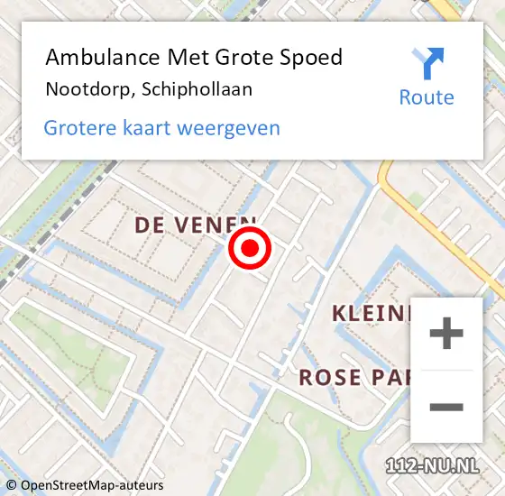 Locatie op kaart van de 112 melding: Ambulance Met Grote Spoed Naar Nootdorp, Schiphollaan op 20 januari 2022 03:59