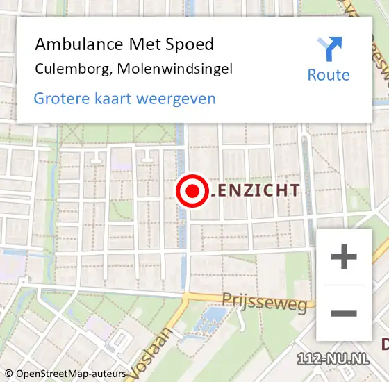 Locatie op kaart van de 112 melding: Ambulance Met Spoed Naar Culemborg, Molenwindsingel op 20 januari 2022 04:54