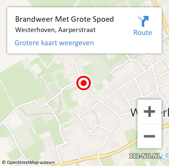 Locatie op kaart van de 112 melding: Brandweer Met Grote Spoed Naar Westerhoven, Aarperstraat op 20 januari 2022 05:03