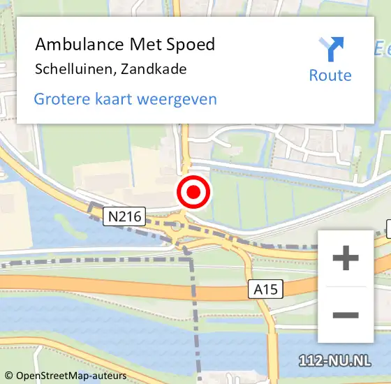 Locatie op kaart van de 112 melding: Ambulance Met Spoed Naar Schelluinen, Zandkade op 20 januari 2022 06:38