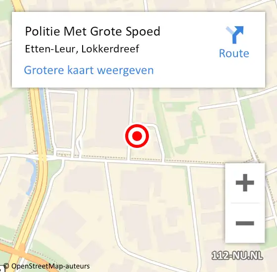 Locatie op kaart van de 112 melding: Politie Met Grote Spoed Naar Etten-Leur, Lokkerdreef op 20 januari 2022 06:52