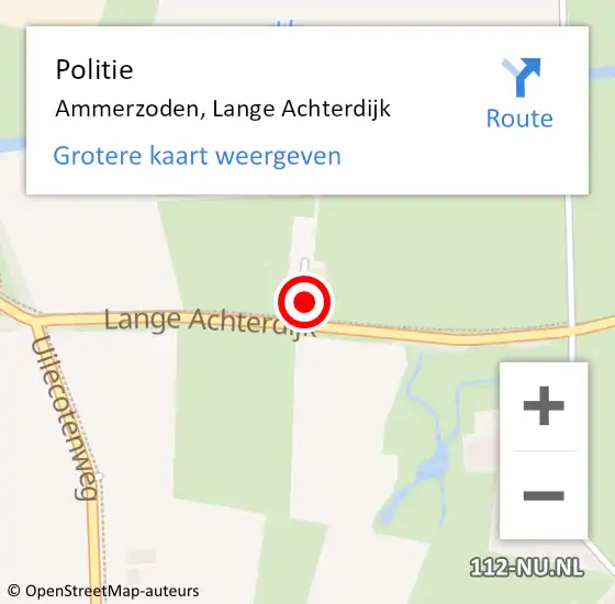 Locatie op kaart van de 112 melding: Politie Ammerzoden, Lange Achterdijk op 20 januari 2022 08:42
