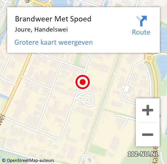 Locatie op kaart van de 112 melding: Brandweer Met Spoed Naar Joure, Handelswei op 20 januari 2022 09:49