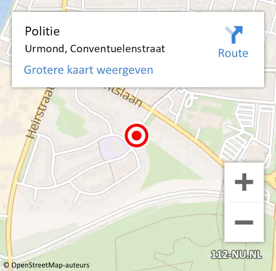 Locatie op kaart van de 112 melding: Politie Urmond, Conventuelenstraat op 20 januari 2022 11:50