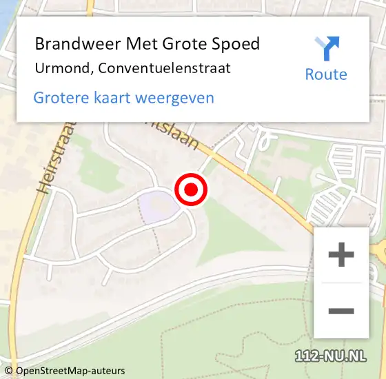 Locatie op kaart van de 112 melding: Brandweer Met Grote Spoed Naar Urmond, Conventuelenstraat op 20 januari 2022 11:51