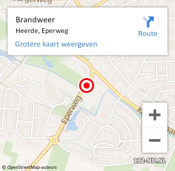 Locatie op kaart van de 112 melding: Brandweer Heerde, Eperweg op 20 januari 2022 12:25
