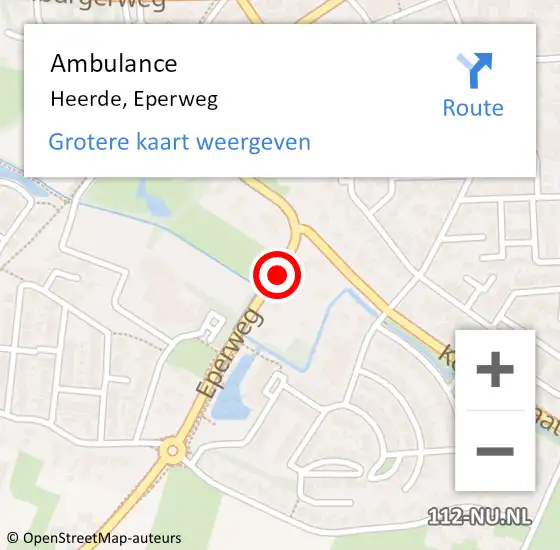 Locatie op kaart van de 112 melding: Ambulance Heerde, Eperweg op 20 januari 2022 12:35