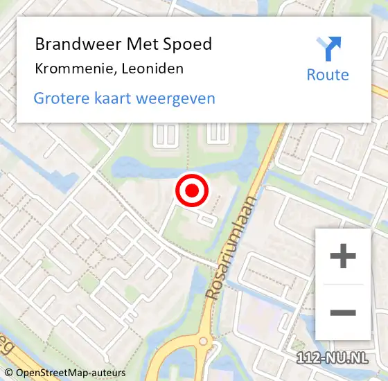 Locatie op kaart van de 112 melding: Brandweer Met Spoed Naar Krommenie, Leoniden op 20 januari 2022 12:54