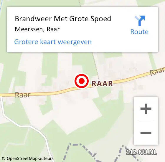 Locatie op kaart van de 112 melding: Brandweer Met Grote Spoed Naar Meerssen, Raar op 20 januari 2022 14:27