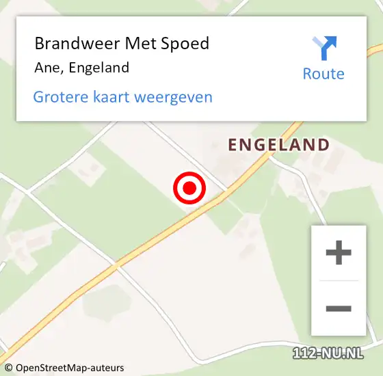 Locatie op kaart van de 112 melding: Brandweer Met Spoed Naar Ane, Engeland op 20 januari 2022 16:16