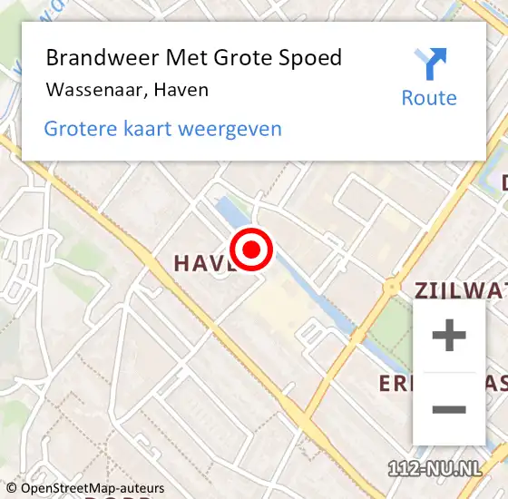 Locatie op kaart van de 112 melding: Brandweer Met Grote Spoed Naar Wassenaar, Haven op 20 januari 2022 16:24