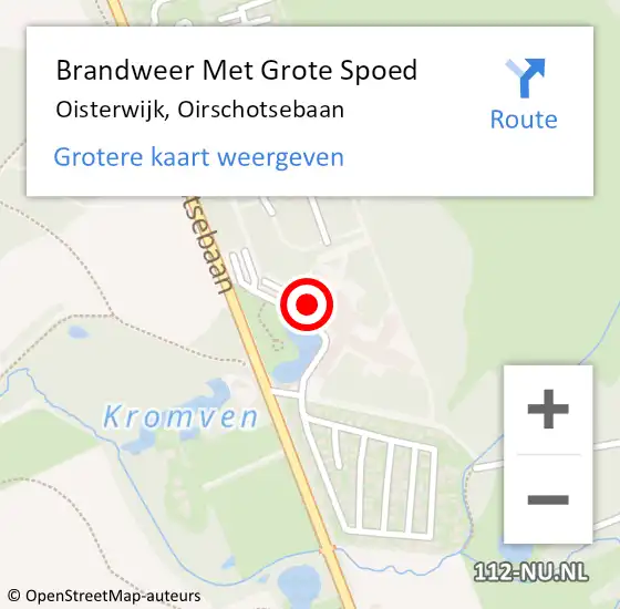 Locatie op kaart van de 112 melding: Brandweer Met Grote Spoed Naar Oisterwijk, Oirschotsebaan op 20 januari 2022 17:14