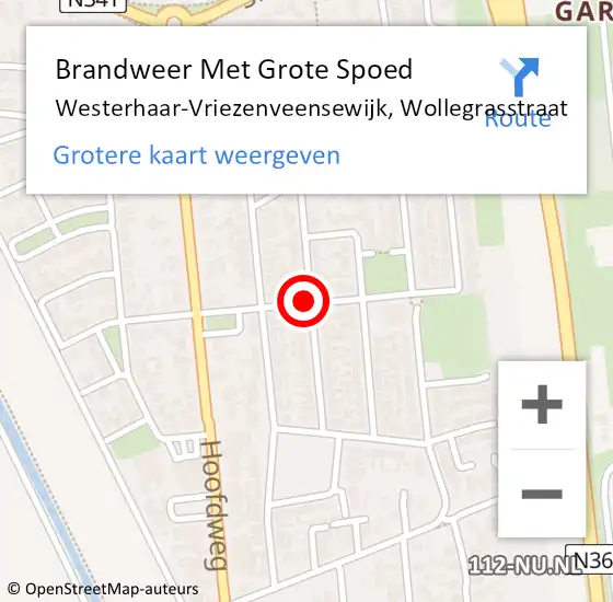 Locatie op kaart van de 112 melding: Brandweer Met Grote Spoed Naar Westerhaar-Vriezenveensewijk, Wollegrasstraat op 20 januari 2022 17:31