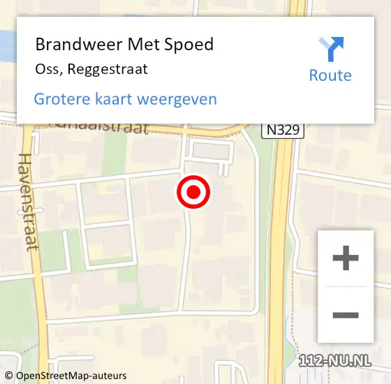 Locatie op kaart van de 112 melding: Brandweer Met Spoed Naar Oss, Reggestraat op 20 januari 2022 17:46