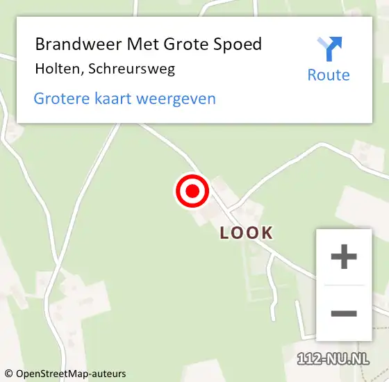 Locatie op kaart van de 112 melding: Brandweer Met Grote Spoed Naar Holten, Schreursweg op 20 januari 2022 18:07