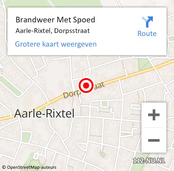 Locatie op kaart van de 112 melding: Brandweer Met Spoed Naar Aarle-Rixtel, Dorpsstraat op 20 januari 2022 18:23