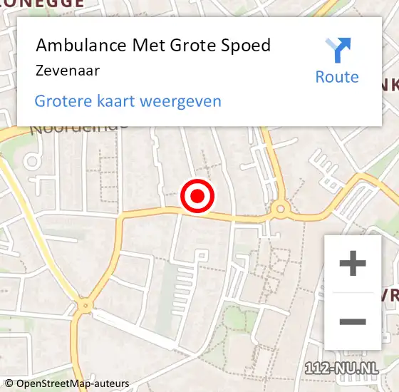 Locatie op kaart van de 112 melding: Ambulance Met Grote Spoed Naar Zevenaar op 20 januari 2022 18:36