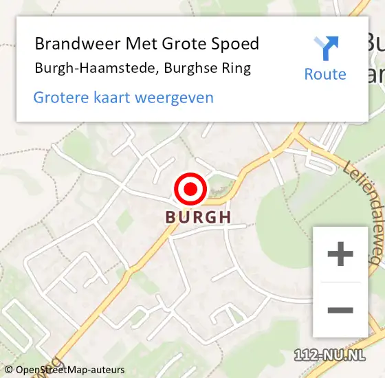 Locatie op kaart van de 112 melding: Brandweer Met Grote Spoed Naar Burgh-Haamstede, Burghse Ring op 20 januari 2022 18:48