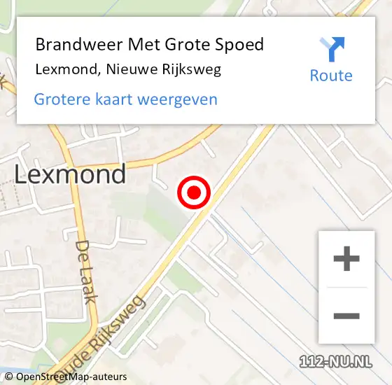 Locatie op kaart van de 112 melding: Brandweer Met Grote Spoed Naar Lexmond, Nieuwe Rijksweg op 20 januari 2022 19:24