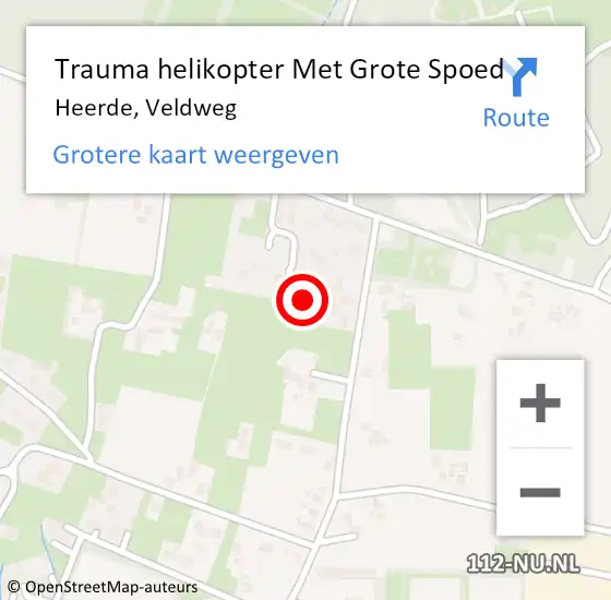 Locatie op kaart van de 112 melding: Trauma helikopter Met Grote Spoed Naar Heerde, Veldweg op 20 januari 2022 19:26