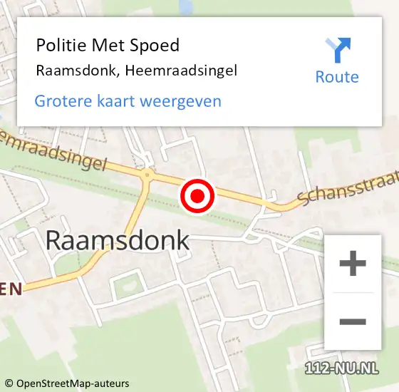 Locatie op kaart van de 112 melding: Politie Met Spoed Naar Raamsdonk, Heemraadsingel op 20 januari 2022 20:09