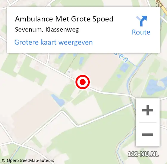 Locatie op kaart van de 112 melding: Ambulance Met Grote Spoed Naar Sevenum, Klassenweg op 5 juli 2014 21:22