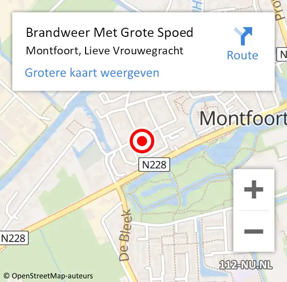 Locatie op kaart van de 112 melding: Brandweer Met Grote Spoed Naar Montfoort, Lieve Vrouwegracht op 20 januari 2022 20:15