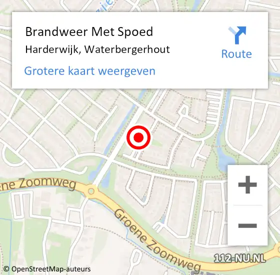 Locatie op kaart van de 112 melding: Brandweer Met Spoed Naar Harderwijk, Waterbergerhout op 20 januari 2022 21:26