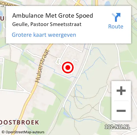 Locatie op kaart van de 112 melding: Ambulance Met Grote Spoed Naar Geulle, Pastoor Smeetsstraat op 5 juli 2014 21:33