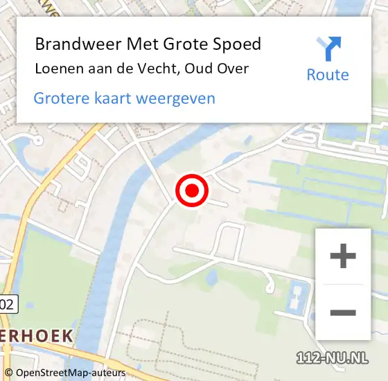 Locatie op kaart van de 112 melding: Brandweer Met Grote Spoed Naar Loenen aan de Vecht, Oud Over op 20 januari 2022 21:46