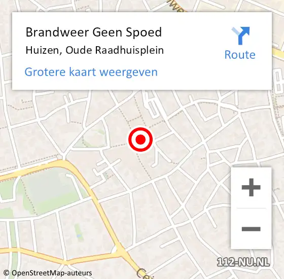 Locatie op kaart van de 112 melding: Brandweer Geen Spoed Naar Huizen, Oude Raadhuisplein op 20 januari 2022 22:07