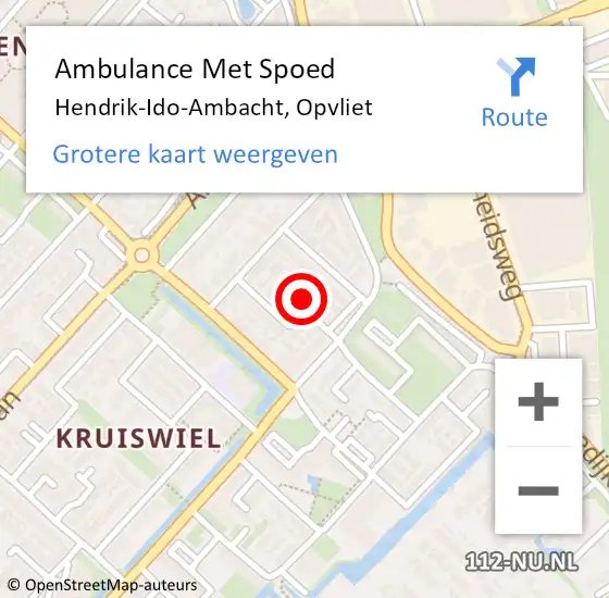 Locatie op kaart van de 112 melding: Ambulance Met Spoed Naar Hendrik-Ido-Ambacht, Opvliet op 20 januari 2022 22:13