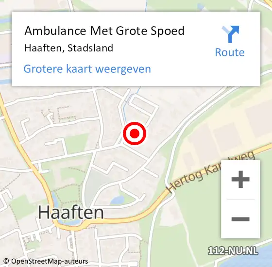 Locatie op kaart van de 112 melding: Ambulance Met Grote Spoed Naar Haaften, Stadsland op 21 januari 2022 01:16