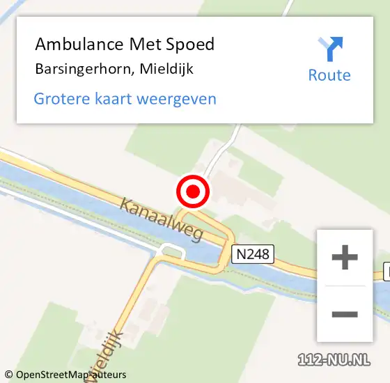 Locatie op kaart van de 112 melding: Ambulance Met Spoed Naar Barsingerhorn, Mieldijk op 21 januari 2022 02:20