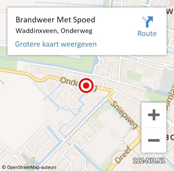 Locatie op kaart van de 112 melding: Brandweer Met Spoed Naar Waddinxveen, Onderweg op 21 januari 2022 03:56