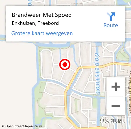 Locatie op kaart van de 112 melding: Brandweer Met Spoed Naar Enkhuizen, Treebord op 21 januari 2022 04:36