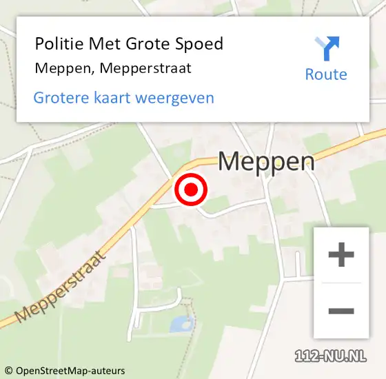 Locatie op kaart van de 112 melding: Politie Met Grote Spoed Naar Meppen, Mepperstraat op 21 januari 2022 05:19