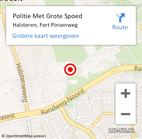 Locatie op kaart van de 112 melding: Politie Met Grote Spoed Naar Halsteren, Fort Pinsenweg op 21 januari 2022 07:04