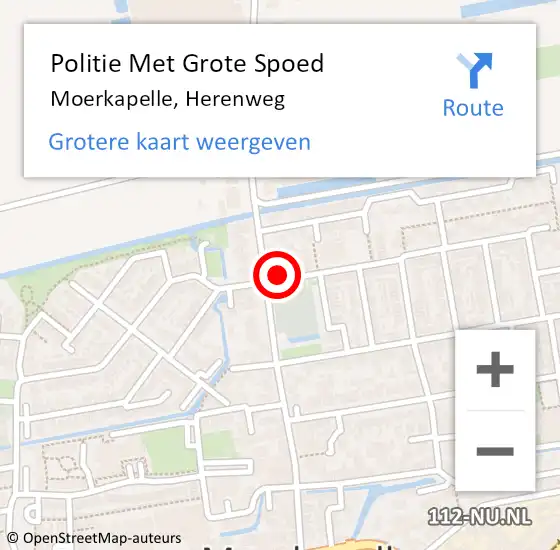 Locatie op kaart van de 112 melding: Politie Met Grote Spoed Naar Moerkapelle, Herenweg op 21 januari 2022 07:05