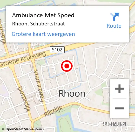 Locatie op kaart van de 112 melding: Ambulance Met Spoed Naar Rhoon, Schubertstraat op 21 januari 2022 07:08