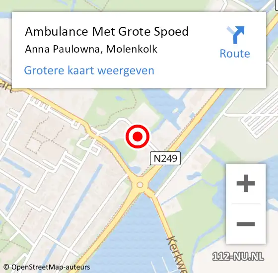 Locatie op kaart van de 112 melding: Ambulance Met Grote Spoed Naar Anna Paulowna, Molenkolk op 21 januari 2022 07:16