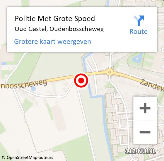 Locatie op kaart van de 112 melding: Politie Met Grote Spoed Naar Oud Gastel, Oudenbosscheweg op 21 januari 2022 07:25
